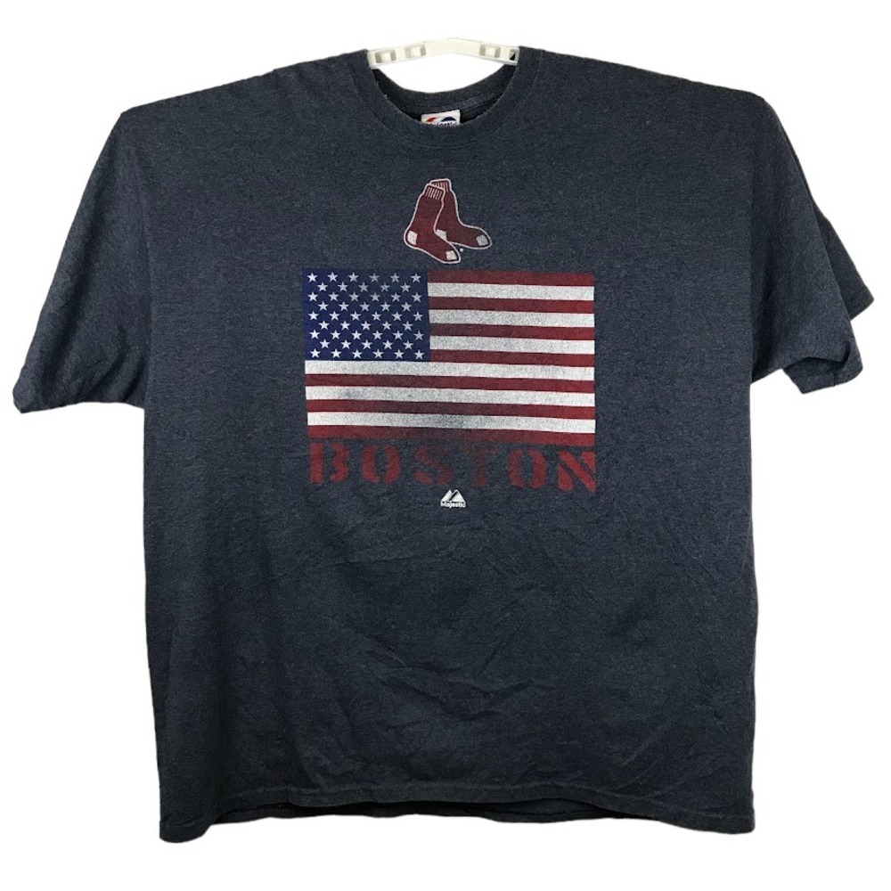 Majestic Mens Sz 2XL Boston Red Sox Crawford 13 SS T Shirt Red White Blue VTG